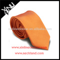 Perfeito Knot 100% Handmade tecido de seda Mens Slim gravata laranja